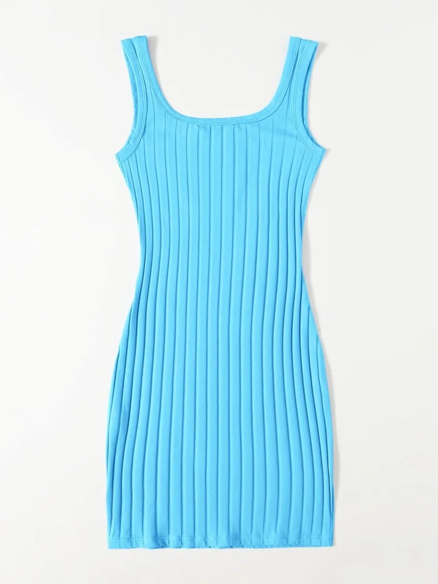 Vestido Curto Básico Canelado - Imagem 3