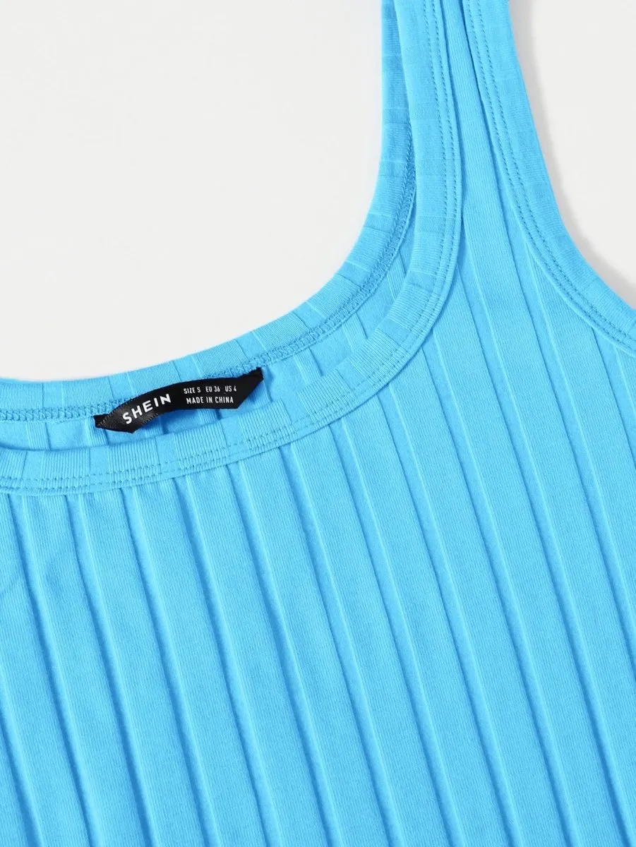 Vestido Curto Básico Canelado - Imagem 5