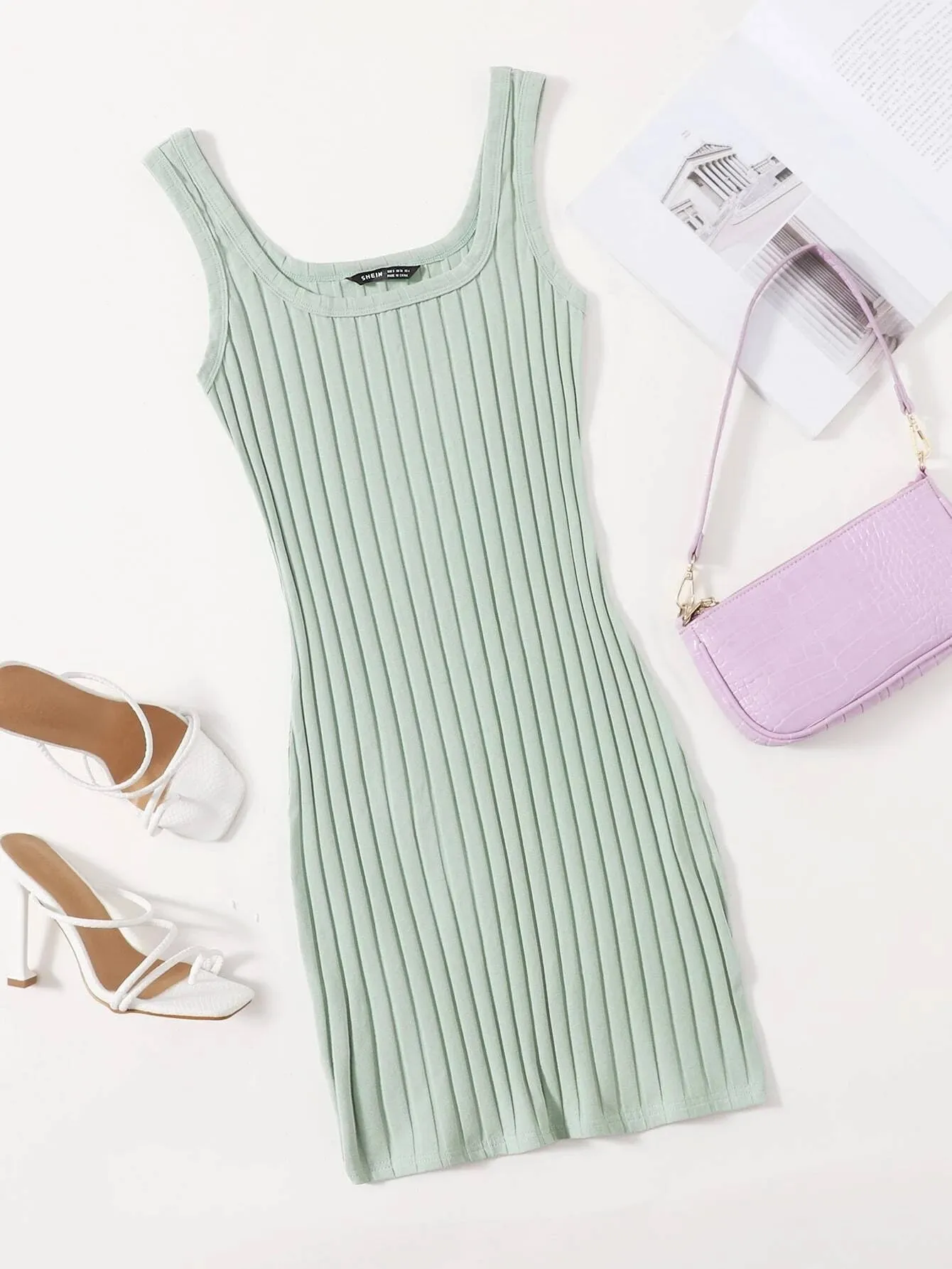 Vestido Curto Básico Canelado - Imagem 70