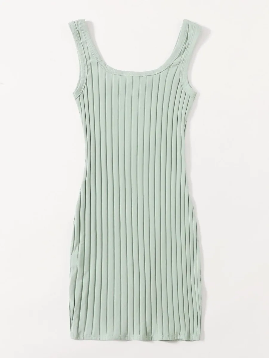 Vestido Curto Básico Canelado - Imagem 74