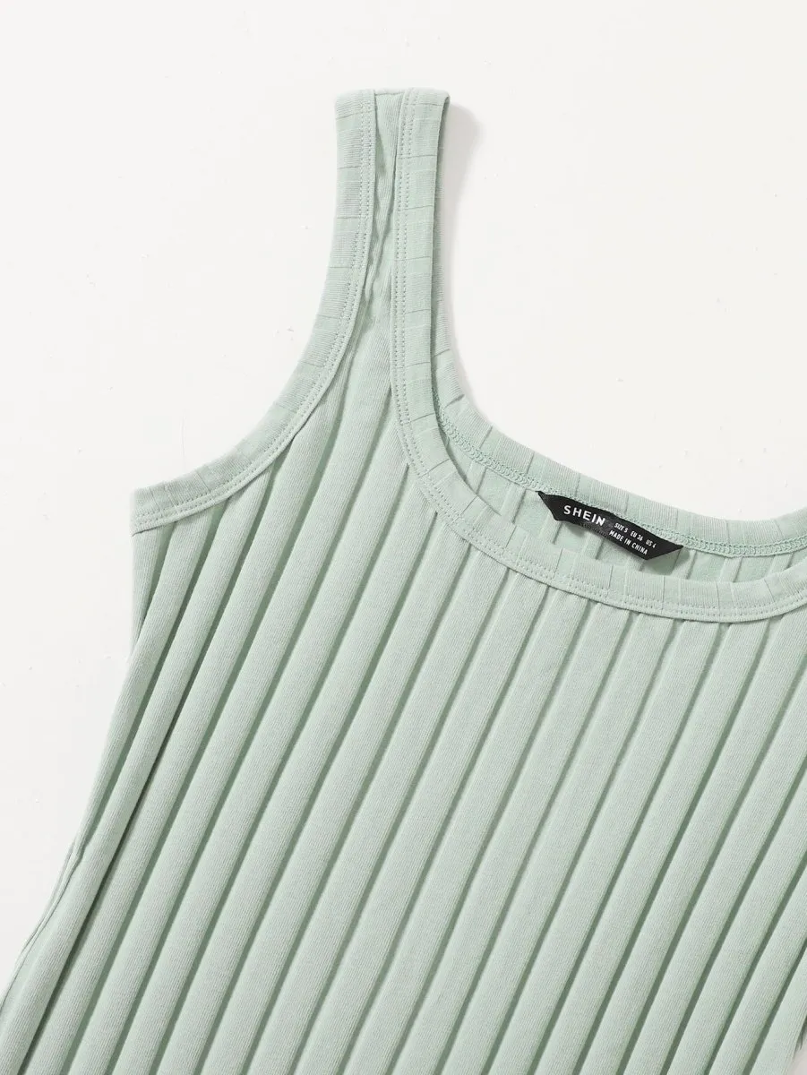 Vestido Curto Básico Canelado - Imagem 71