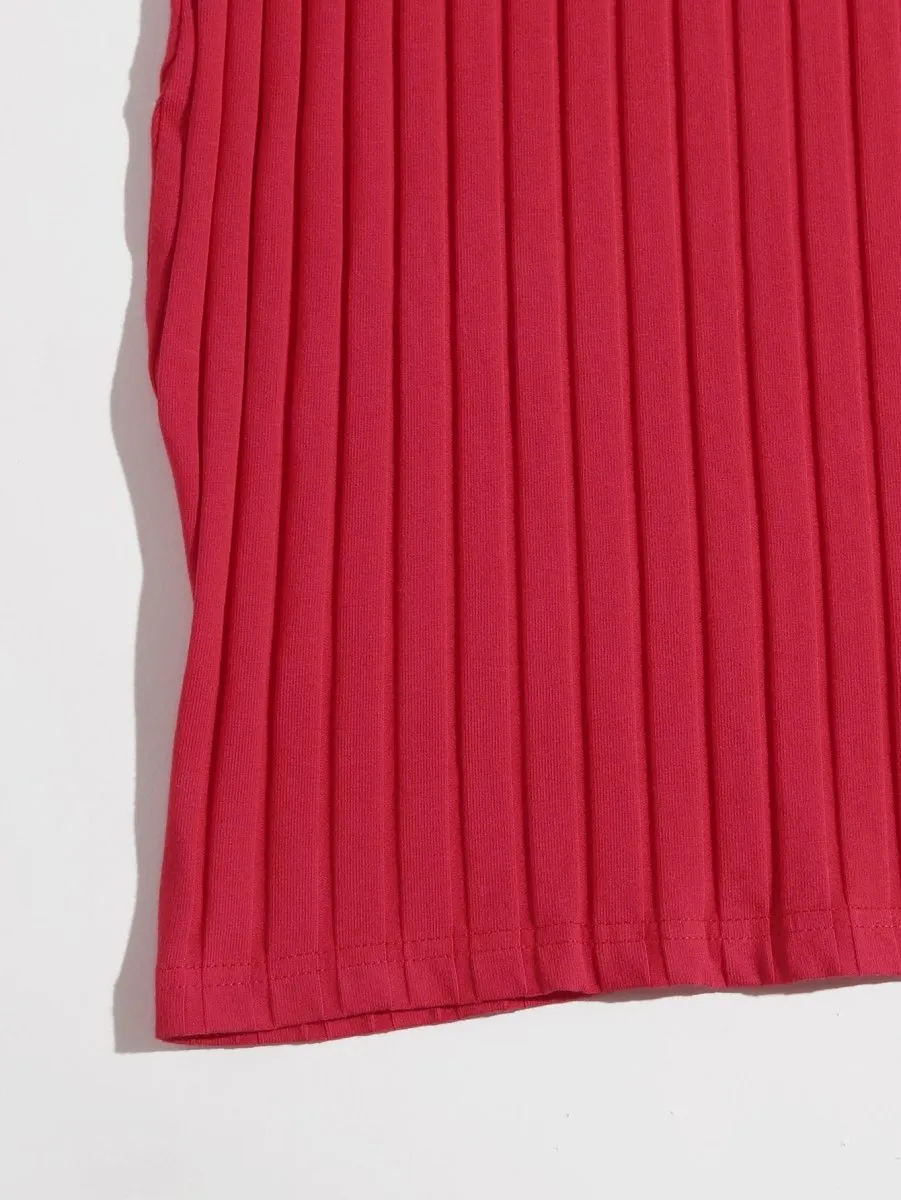 Vestido Curto Básico Canelado - Imagem 68