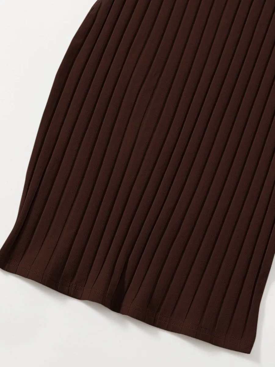 Vestido Curto Básico Canelado - Imagem 62