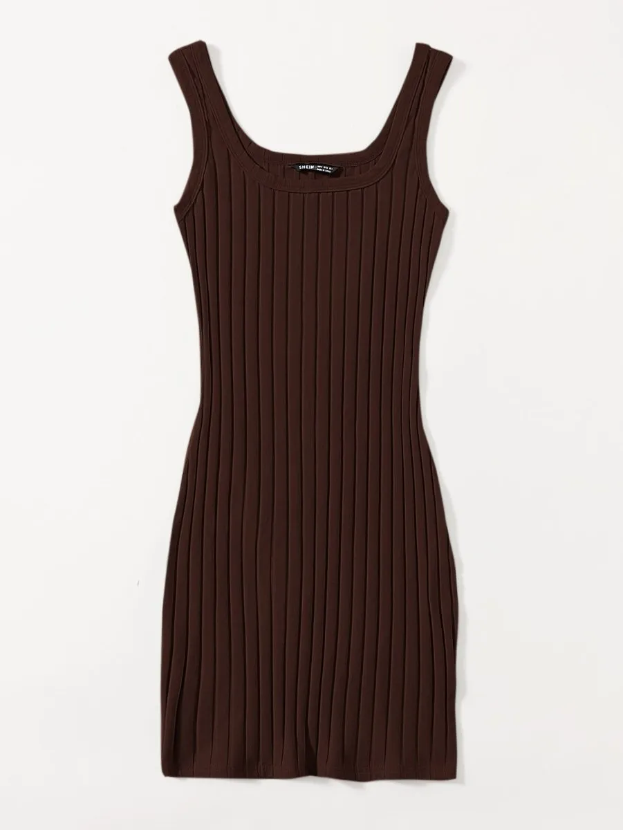 Vestido Curto Básico Canelado - Imagem 63