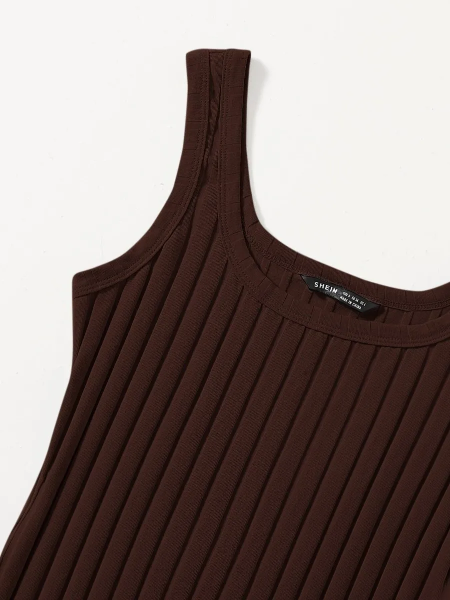 Vestido Curto Básico Canelado - Imagem 60