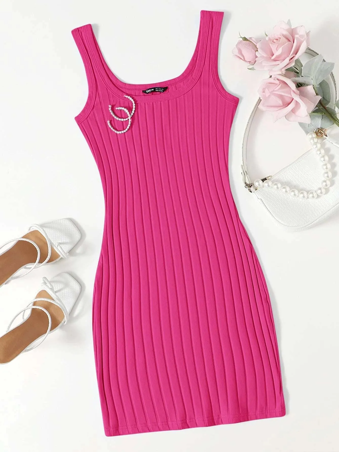 Vestido Curto Básico Canelado - Imagem 54