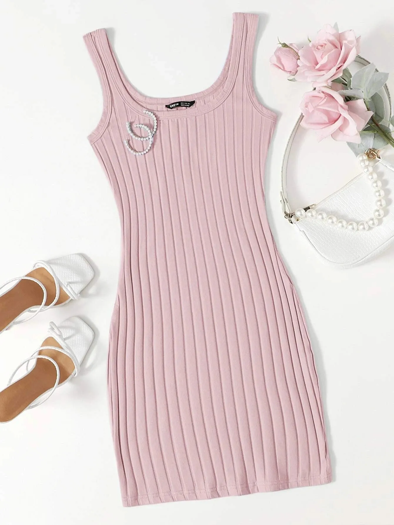 Vestido Curto Básico Canelado - Imagem 44