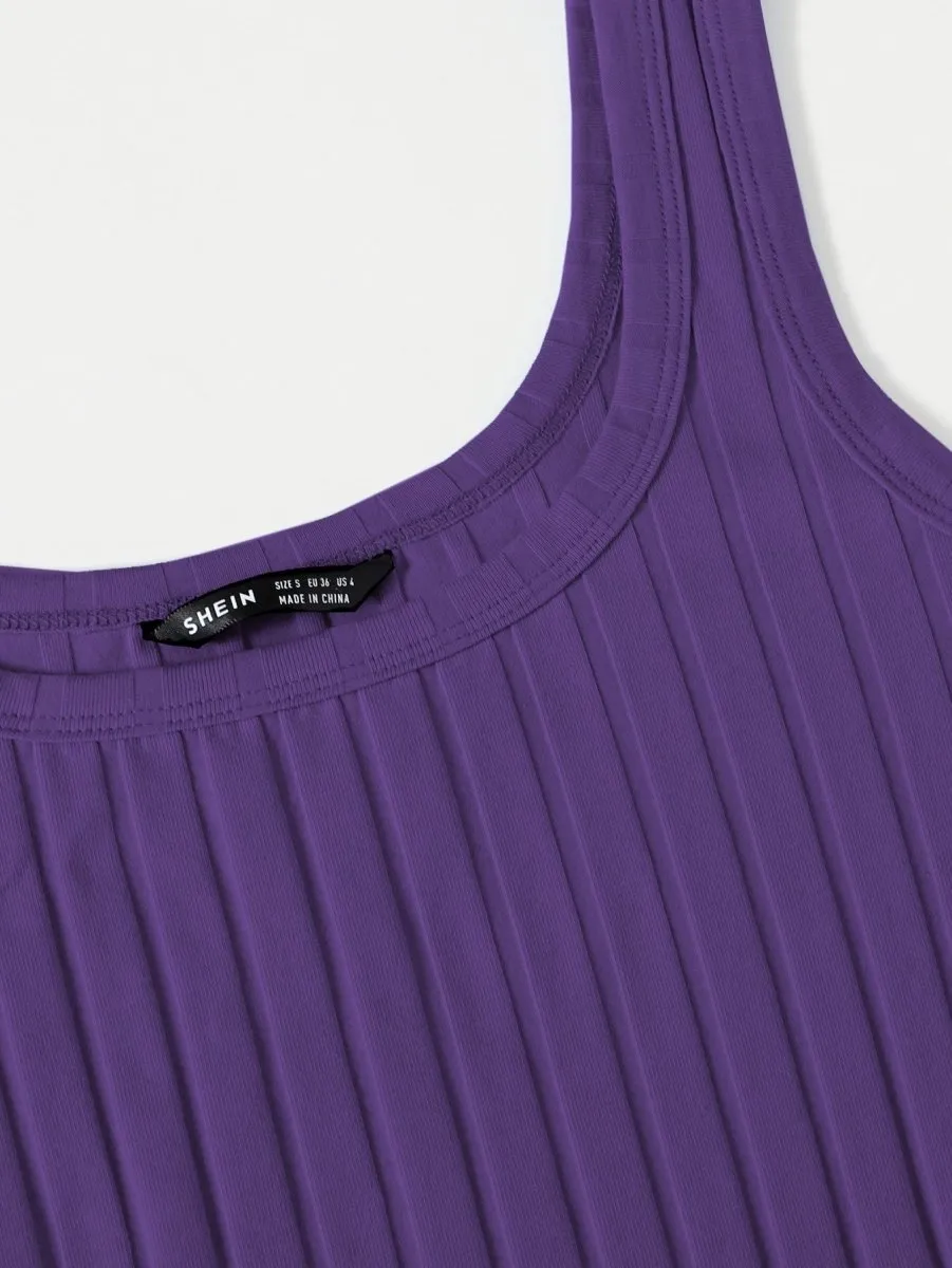 Vestido Curto Básico Canelado - Imagem 37