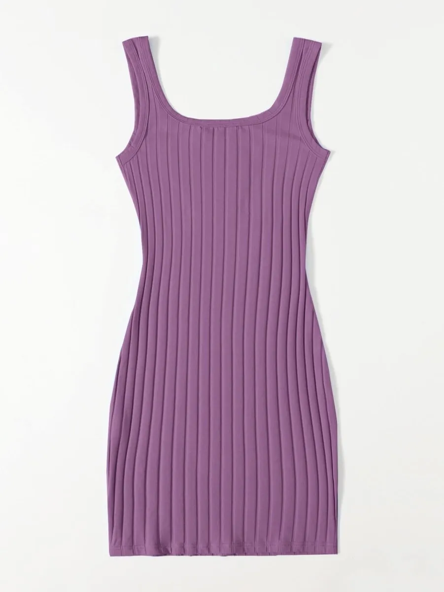 Vestido Curto Básico Canelado - Imagem 35