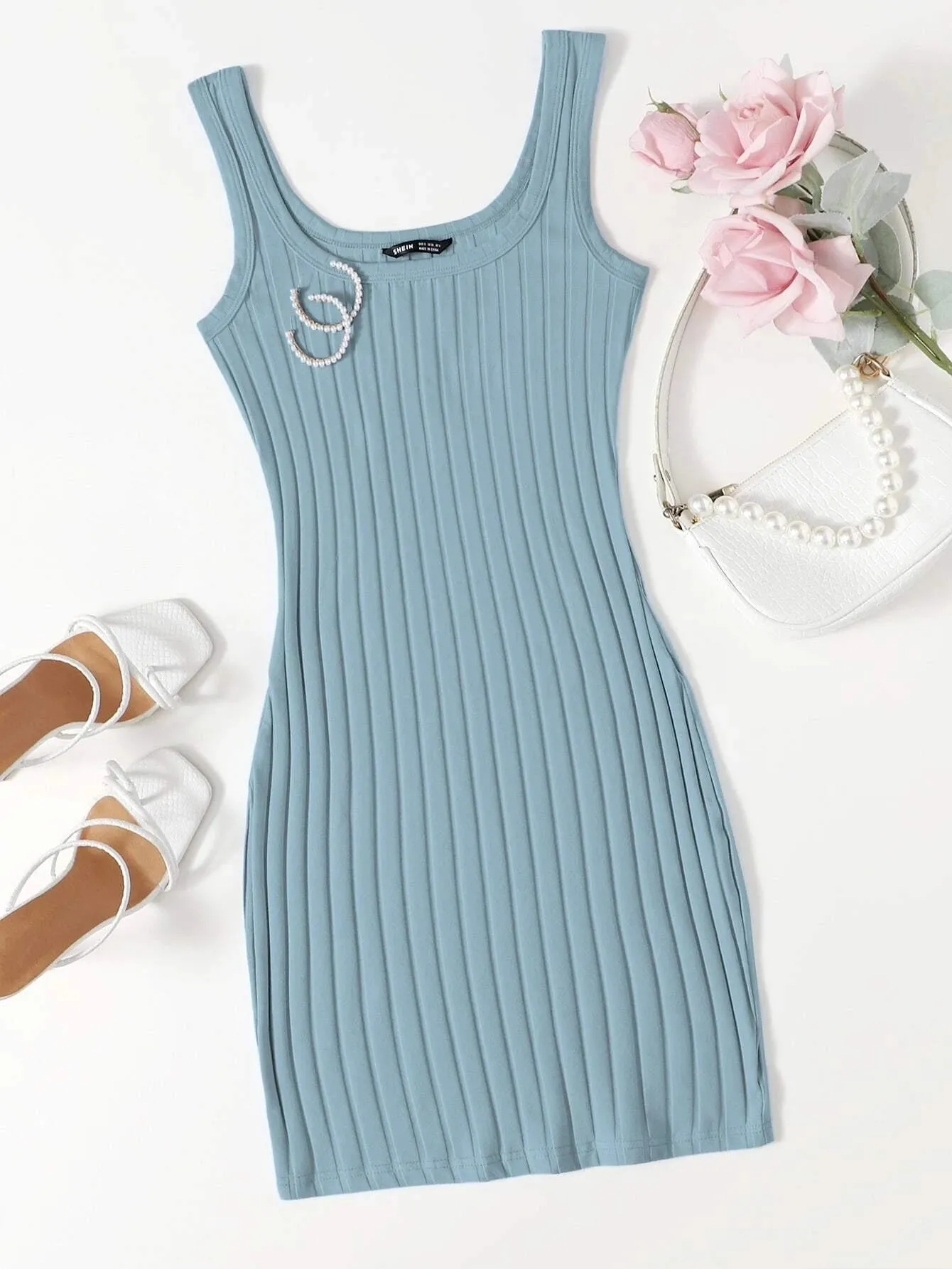 Vestido Curto Básico Canelado - Imagem 12