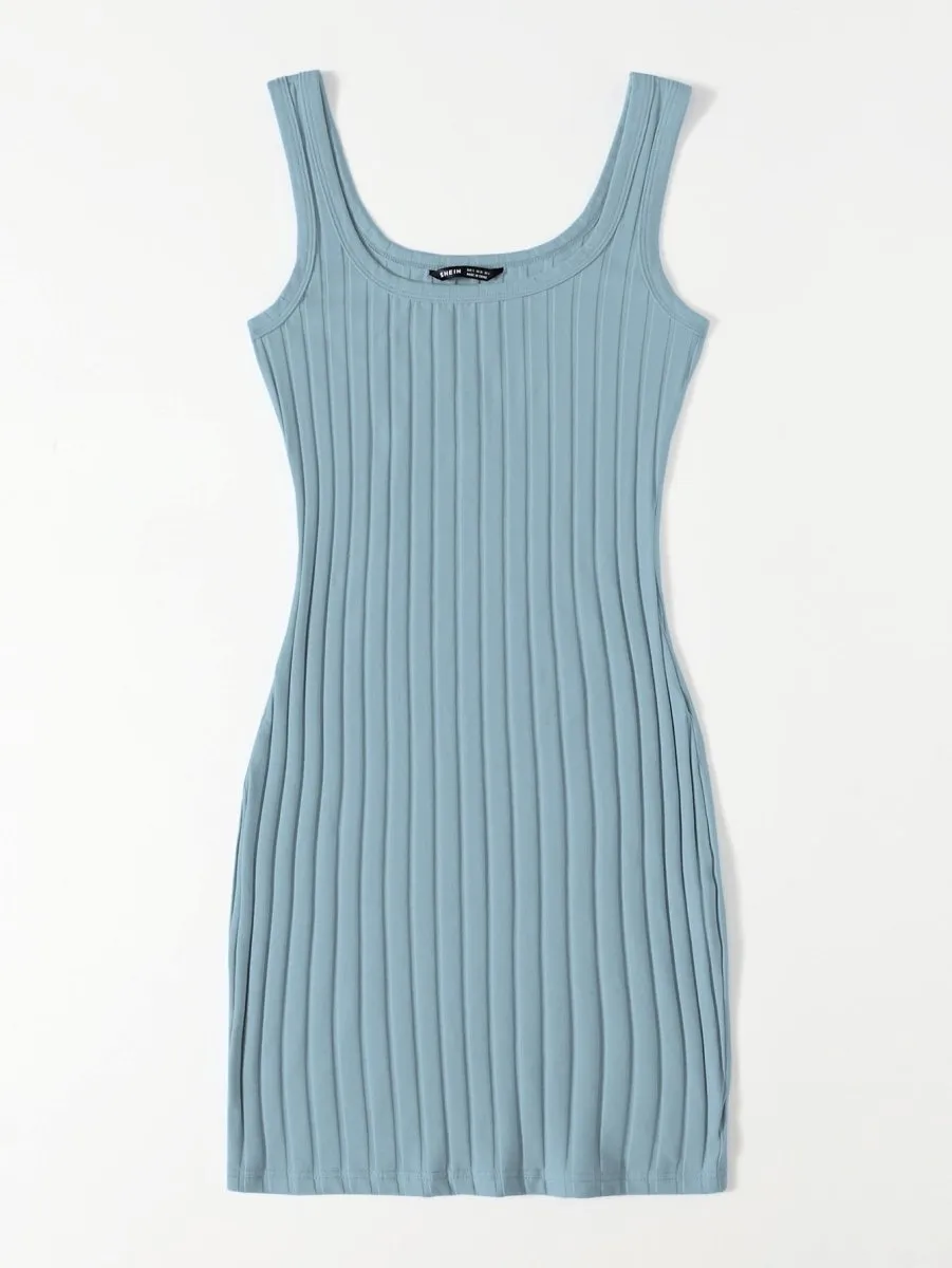 Vestido Curto Básico Canelado - Imagem 11