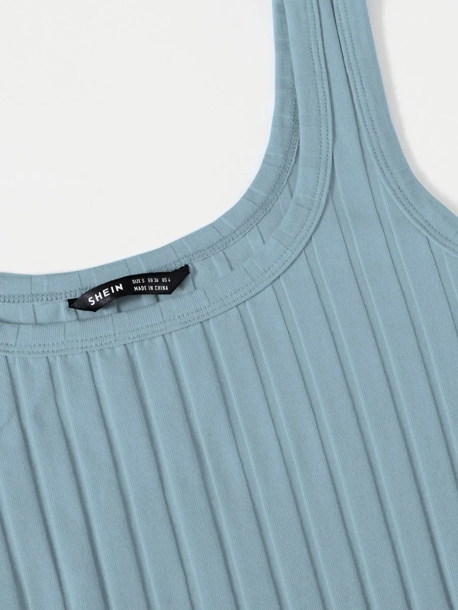 Vestido Curto Básico Canelado - Imagem 14