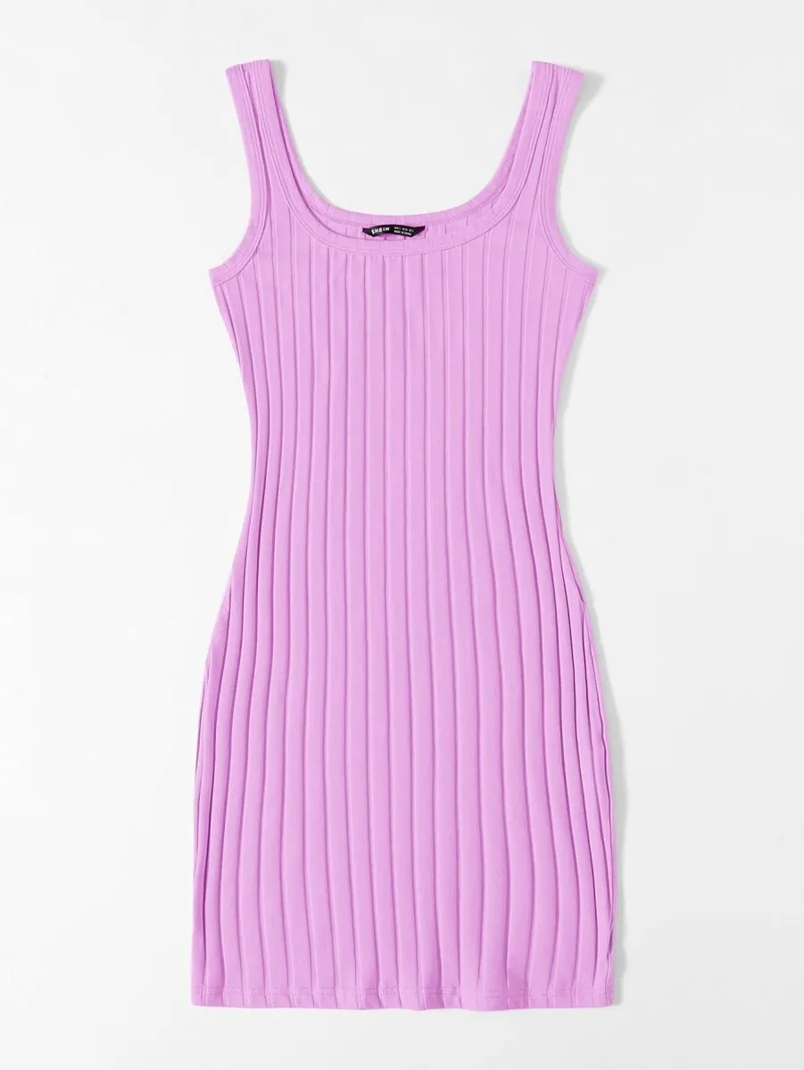 Vestido Curto Básico Canelado - Imagem 7