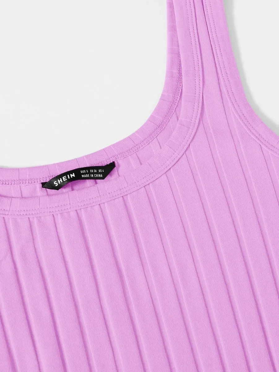 Vestido Curto Básico Canelado - Imagem 9