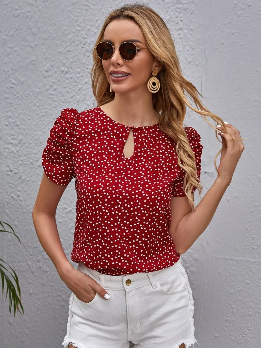 Blusa Manga Curta Little Hearts