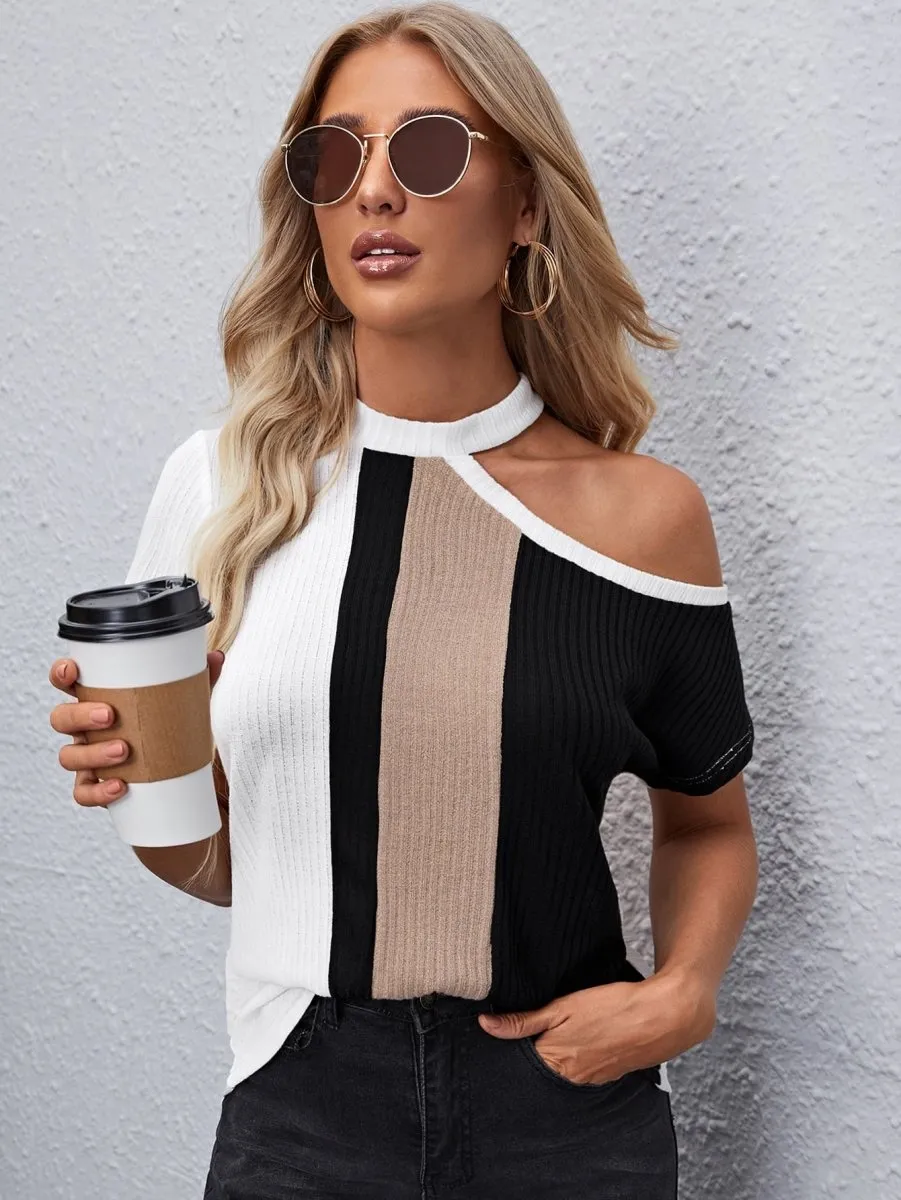 Blusa Recorte Tricolor