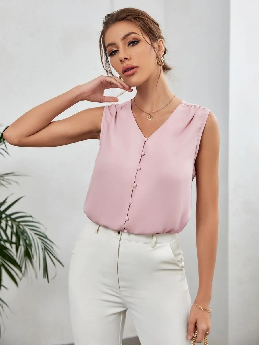 Blusa Botões Gola V - Imagem 3