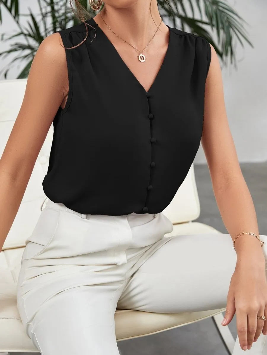 Blusa Botões Gola V - Imagem 17