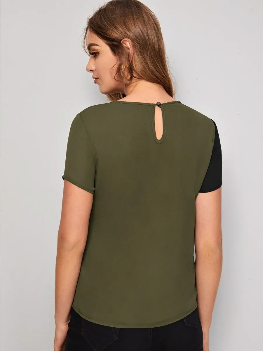 Blusa Colorblock Detalhe Paetês - Imagem 5