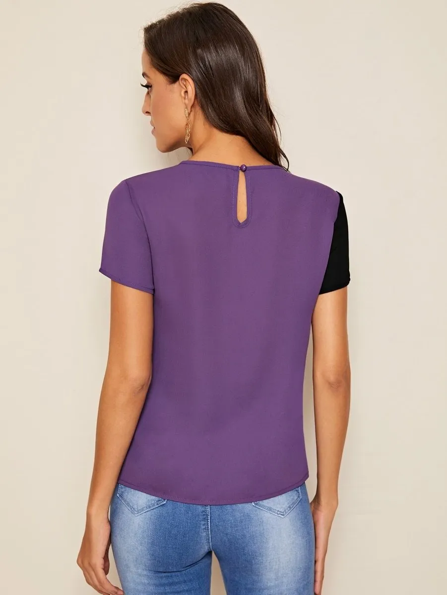 Blusa Colorblock Detalhe Paetês - Imagem 19