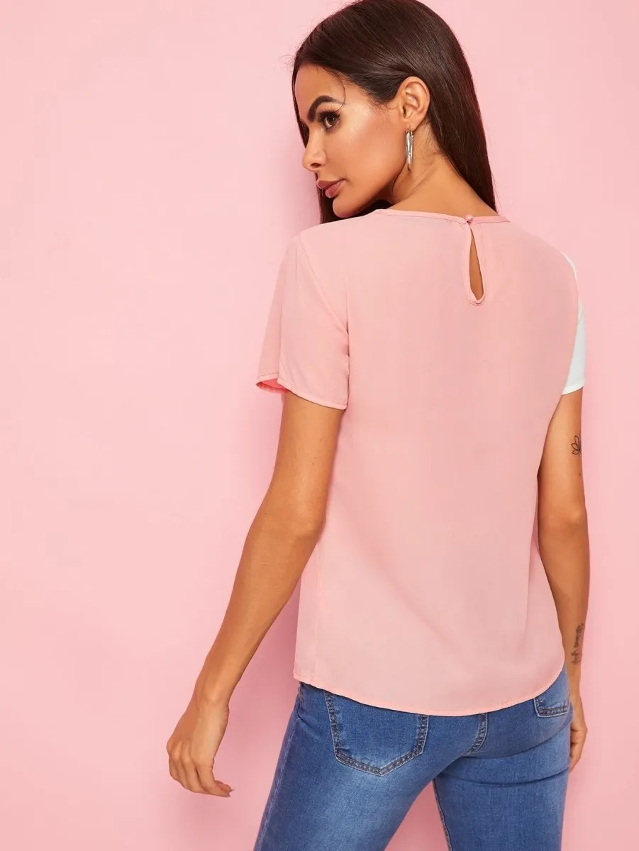 Blusa Colorblock Detalhe Paetês - Imagem 14