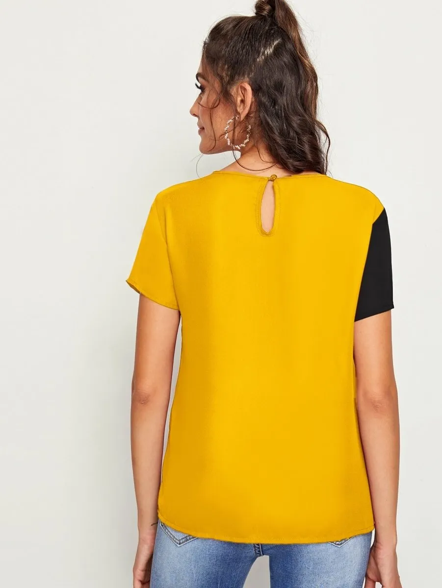 Blusa Colorblock Detalhe Paetês - Imagem 10