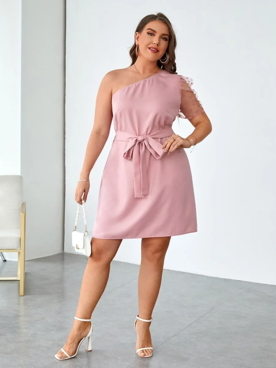 Vestido Um Ombro Só Plus Size - Imagem 11