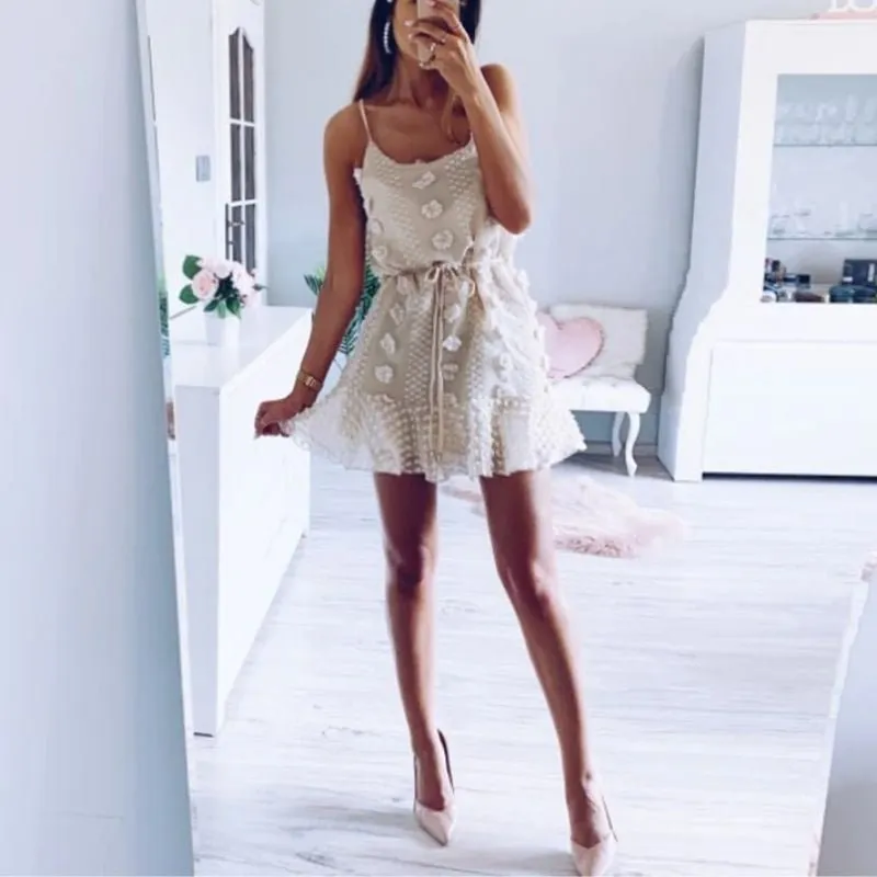 Vestido Curto Bege Boho - Imagem 7