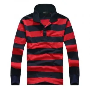 Camisa Polo Listras Manga Longa