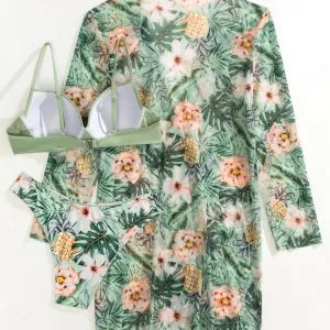 Biquíni Floral + Kimono