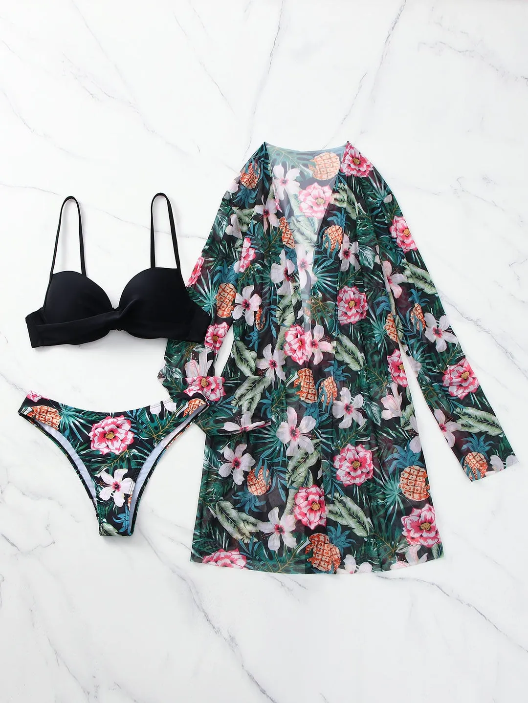 Biquíni Floral + Kimono - Imagem 36