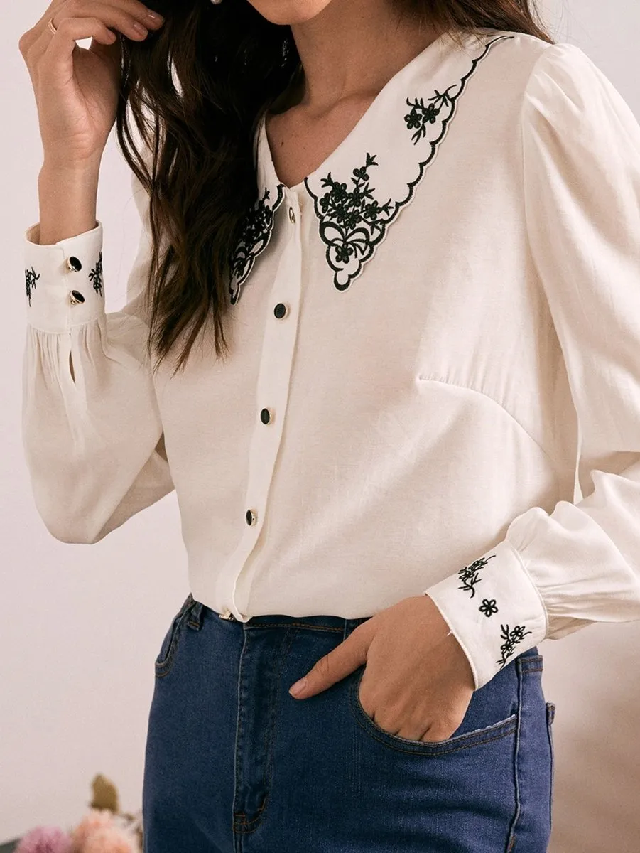 Blusa Delicada Com Bordado - Imagem 4