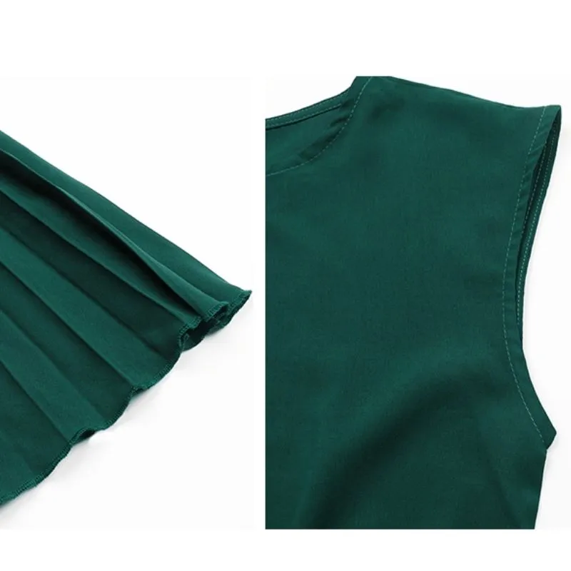 Vestido Midi Plissado com Faixa - Imagem 6