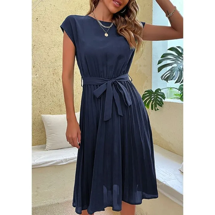 Vestido Midi Plissado com Faixa - Imagem 11
