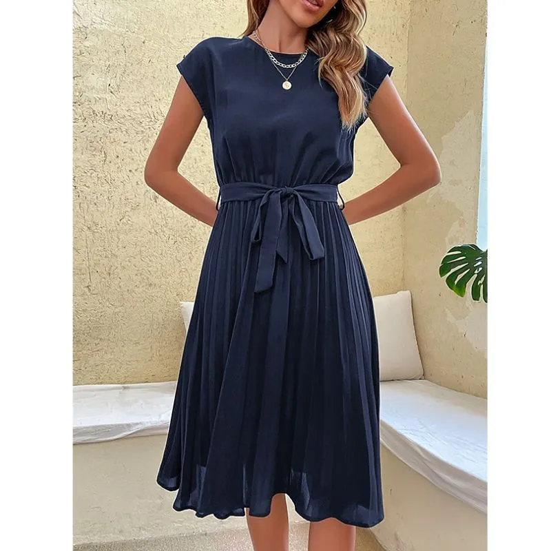 Vestido Midi Plissado com Faixa - Imagem 10