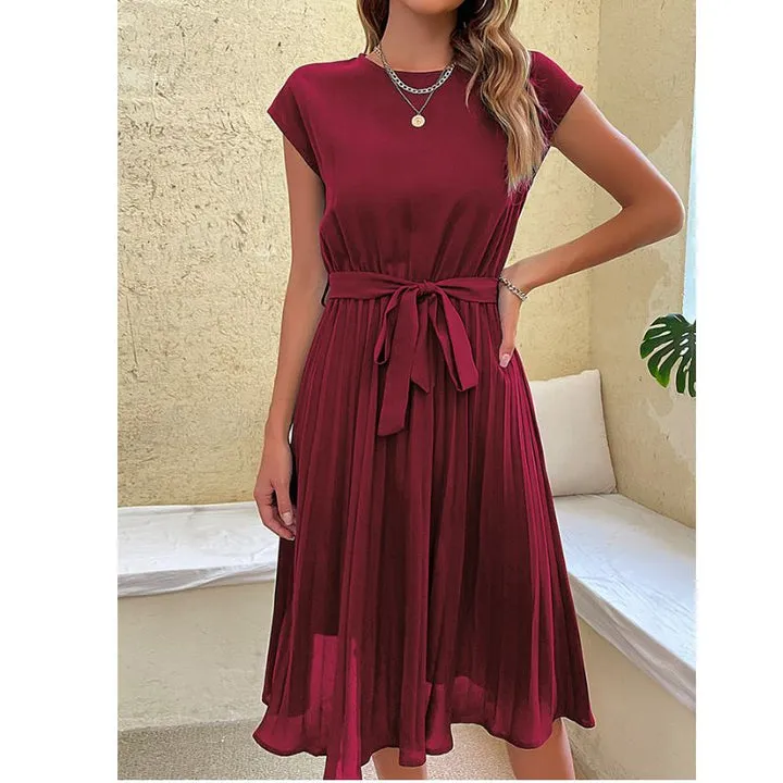 Vestido Midi Plissado com Faixa - Imagem 7
