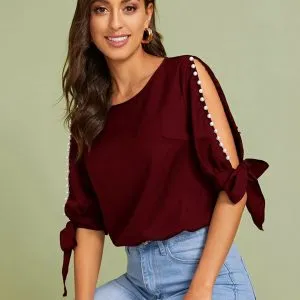 Blusa Pérolas Manga 3/4