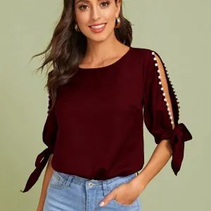 Blusa Pérolas Manga 3/4