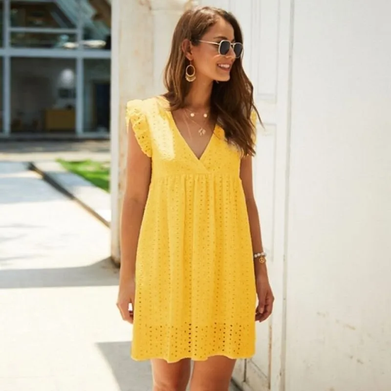 Vestido Curto Soltinho Decote V - Imagem 6