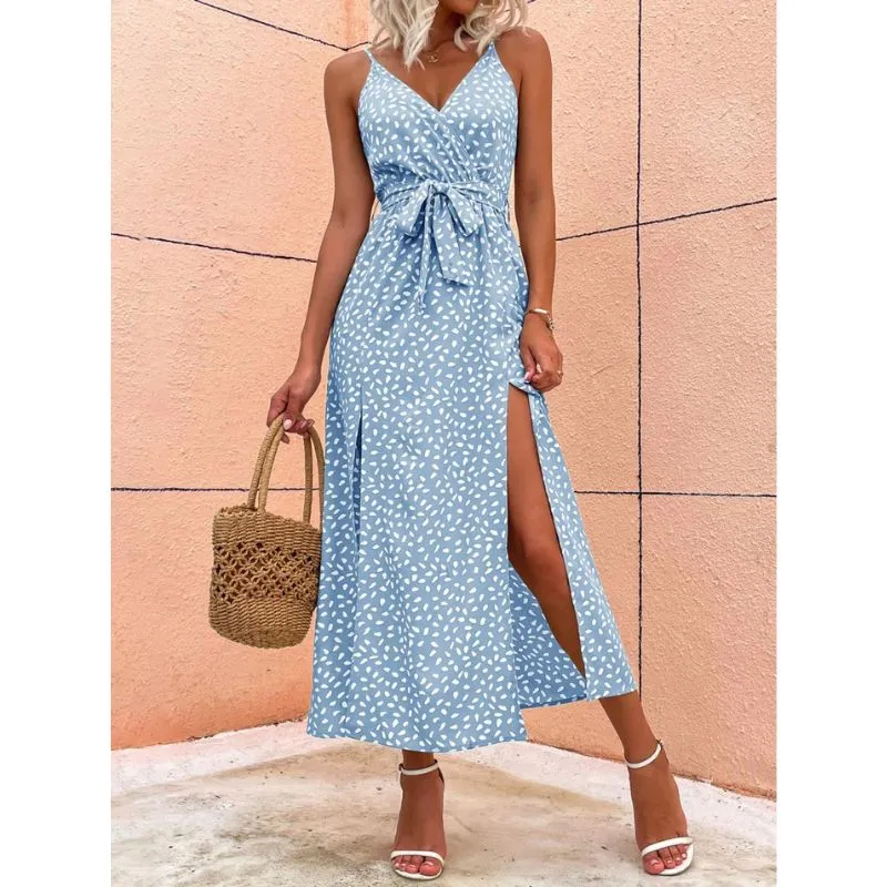 Vestido Longo Estampado Dupla Fenda - Imagem 3