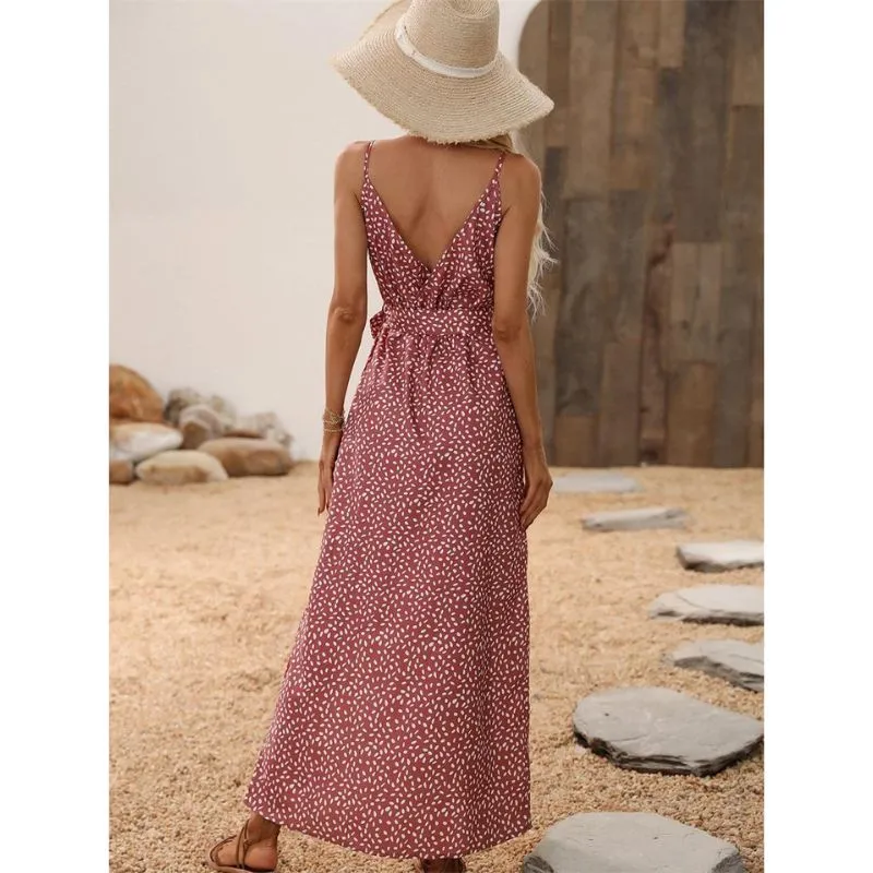 Vestido Longo Estampado Dupla Fenda - Imagem 19