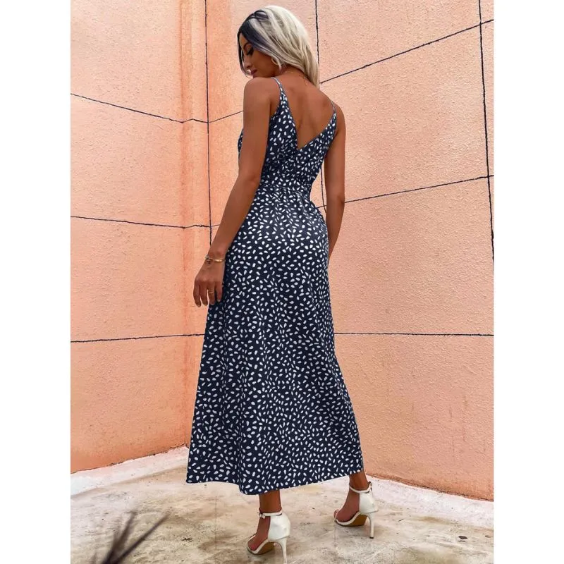 Vestido Longo Estampado Dupla Fenda - Imagem 7