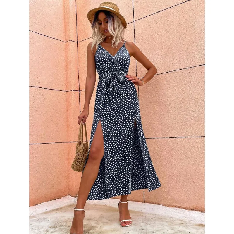 Vestido Longo Estampado Dupla Fenda - Imagem 6