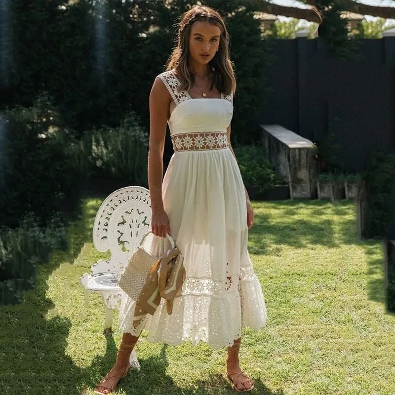 Vestido Midi Boho White