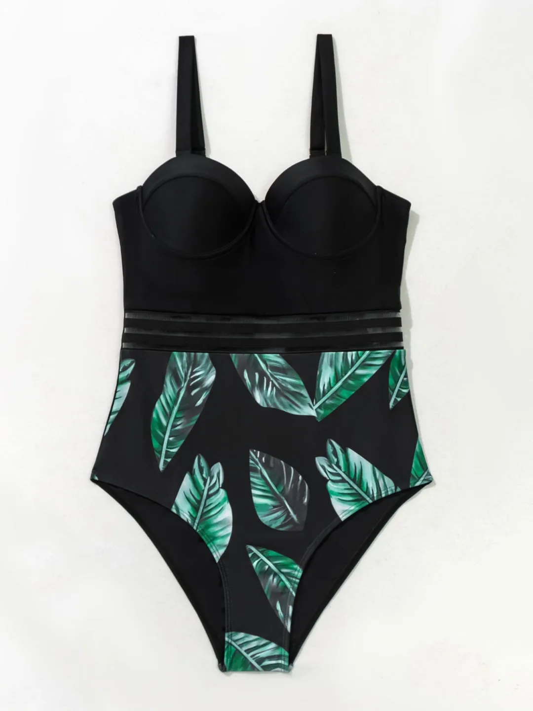 Maiô Preto com Folhagens - Imagem 5