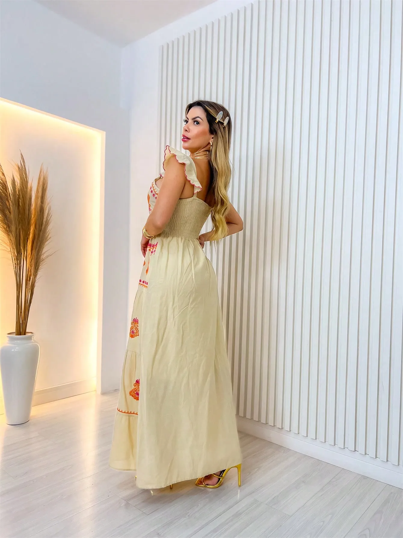 Vestido Longo Bordado Indiano - Imagem 17