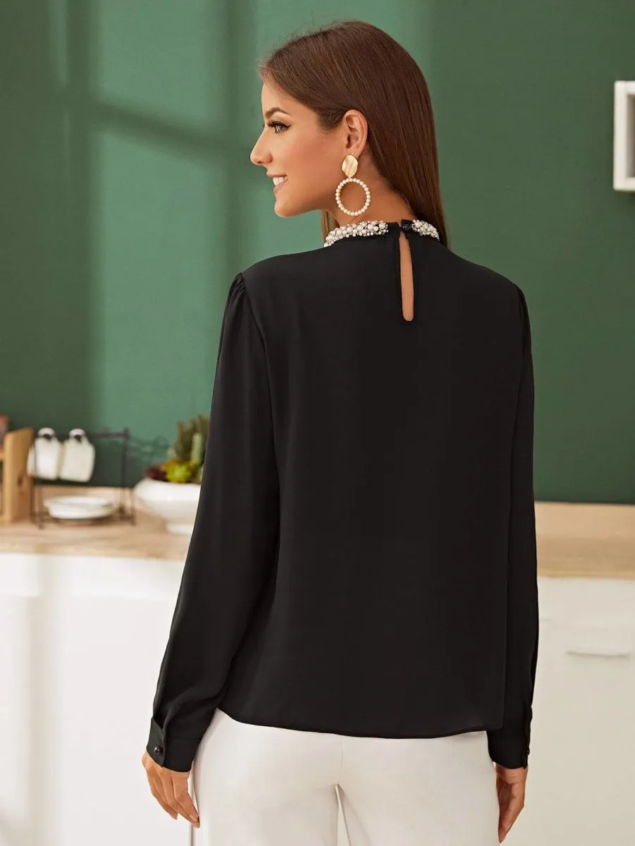 Blusa Elegante Gola Bordada - Imagem 8