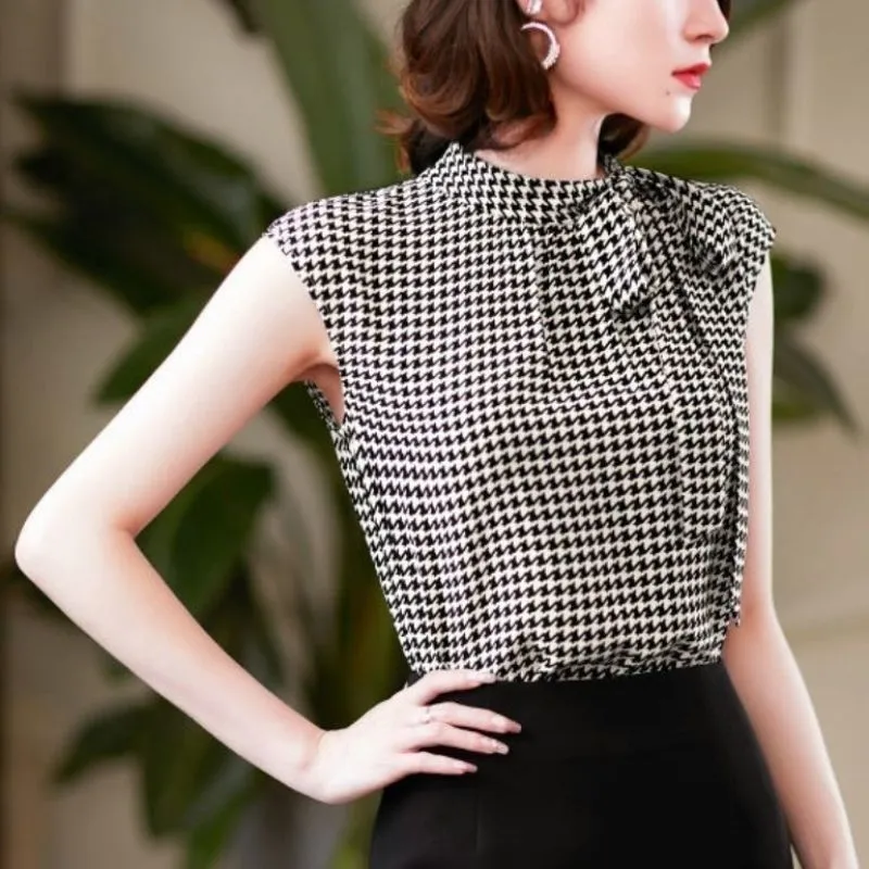 Blusa Gola Laço Pied de Poule - Imagem 3