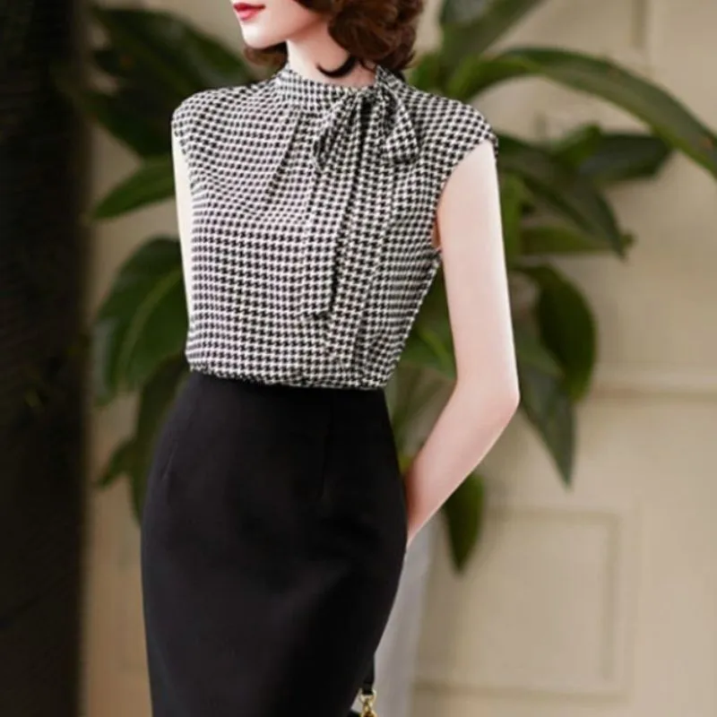 Blusa Gola Laço Pied de Poule - Imagem 5