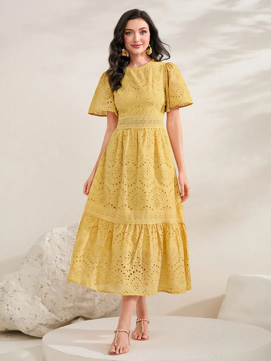 Vestido Lese Manga Solta - Imagem 6